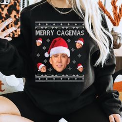 Nicholas Cage Shirt, Nicholas Cage Christmas Shirt, Merry Cagemas Shirt, Saint Nicholas Shirt, Ugly Christmas Sweater, S