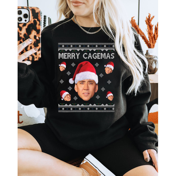 Nicholas Cage Shirt, Nicholas Cage Christmas Shirt, Merry Cagemas Shirt, Saint Nicholas Shirt, Ugly Christmas Sweater, Saint Nicolas Cage.jpg