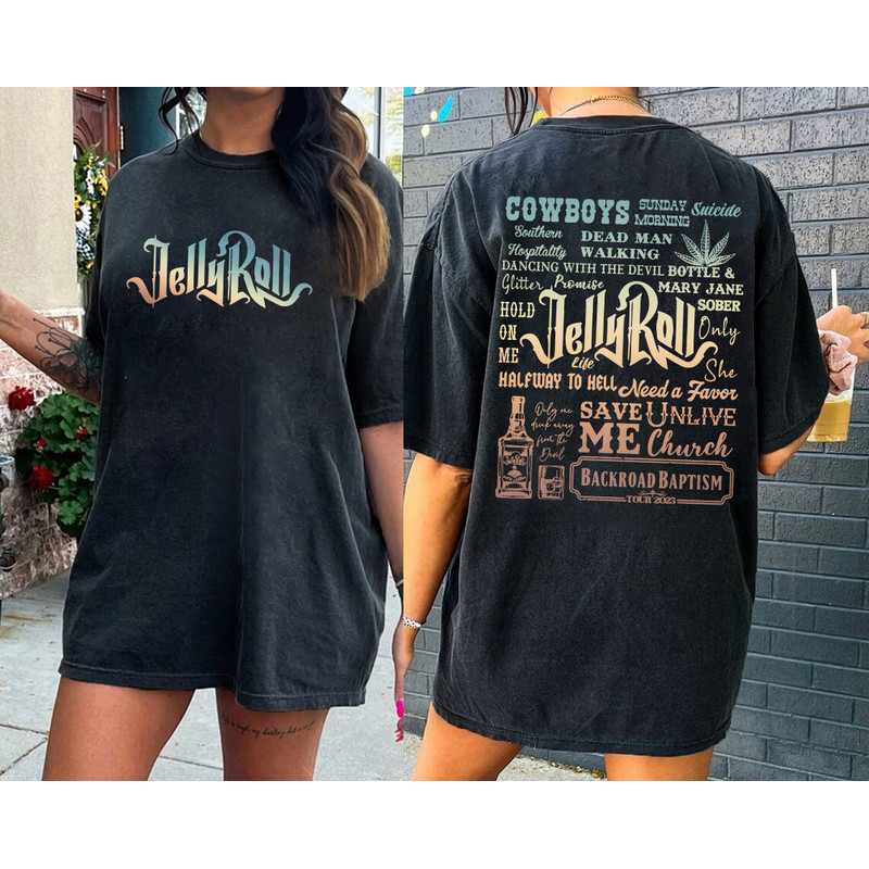 Backroad Baptism Tour 2023, JellyRoll Tshirt, JellyRoll Graphic tshirt, concert 2023 , music country shirt Gift for men women tshirt.jpg