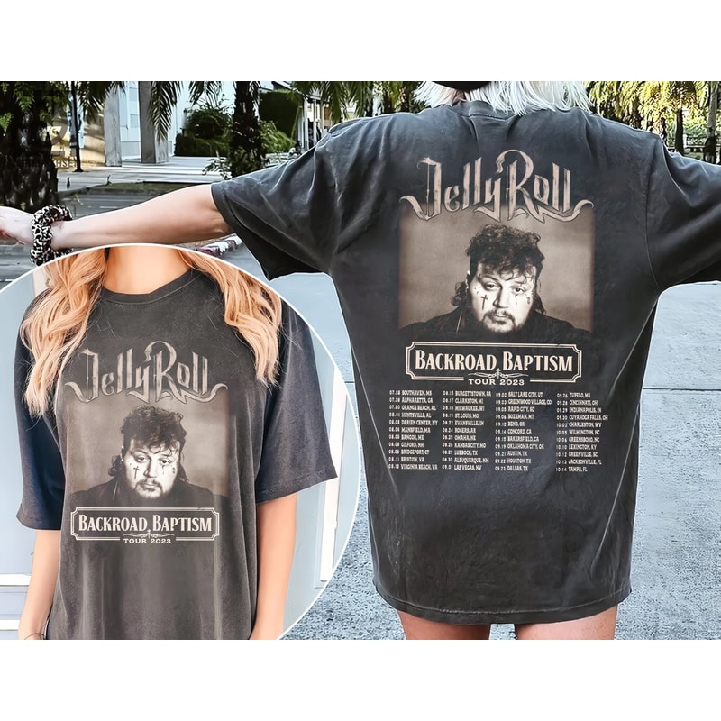 Jelly Backroad Baptism Graphic Shirt, Backroad Baptism Tour 2023, Backroad Baptism tracklist Jelly Roll Gift for men women tshirt.jpg