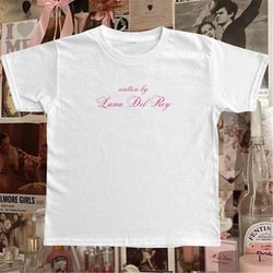 written by lana del rey pink 90s coquette baby tee | lightweight unisex cotton t-shirt | sustainably made
