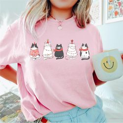 cute cat christmas shirt, cat lover gift for christmas, cat mom shirt, merry christmas shirt, womens christmas shirt, gi