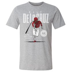 elly de la cruz men's cotton t-shirt - cincinnati baseball elly de la cruz cincinnati card wht