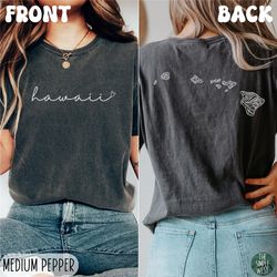 hawaii comfort colors shirt, womens floral hawaii crewneck tee, moving to hawaii gift, hawaii trip souvenir, hawaiian ba