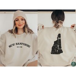 new hampshire sweatshirt | women's new hampshire crewneck | vintage distressed new hampshire home state | nh gift | new
