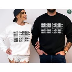 matching husband and wife sweatshirt, wedding crewneck, matching couple sweatshirts, honeymoon shirts, bride crewneck, w