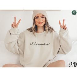 illinois sweatshirt | womens illinois crewneck pullover | illinois long sleeve | trip to illinois clothes | illinois sh