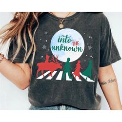 retro frozen christmas shirt | walking abbey road in to the unknown tshirt | olaf sven elsa anna tee | christmas shirt |