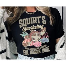 vintage squirts snorkeling sweatshirt | disney sea turtle t-shirt | fin noggin dude tee | finding dory shirt