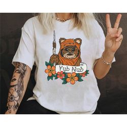 retro disney star wars shirt | wicket ewok endor yub nub tattoo art t-shirt | galaxy's edge | star wars day tee | star w