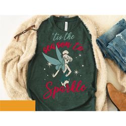 retro tinkerbell peter pan sweatshirt | tis the season to sparkle t-shirt | vintage disney x-mas tee | disneyland family