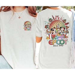 personalized disney epcot 1982 2 sided sweatshirt | mickey & friends epcot world tour t-shirt | joy to the world christm