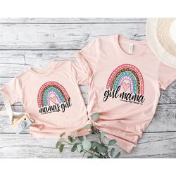 girl mama, mama's girl matching shirt, girl mama, mamas girl rainbow shirt mommy and me matching shirt, comfort colors m