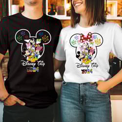 t-shirt (3203) family holiday tour 2024 family trip 2024 family vacation 2024 disney trip 2024 mickey minnie family coup