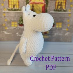 PDF PATTERN crochet Moomin soft toy, moomintroll, amigurumi stuffed toy EN