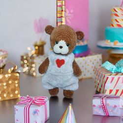 Soft Handcrafted Crochet Brown Teddy Bear - Cute Present for gilfriend or children