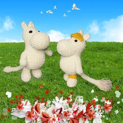 Crocheted Moomin Troll and Snorkmaiden Interior toys