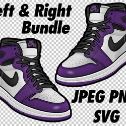 air jordan 1 court purple in jpeg png svg digital sneaker art