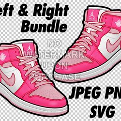 air jordan 1 mid medium soft pink in jpeg png svg digital sneaker art