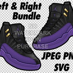 air jordan 12 field purple in jpeg png svg digital sneaker art