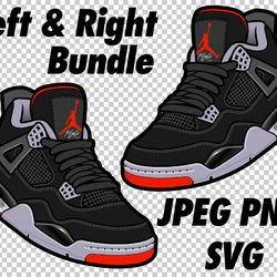 air jordan 4 bred in jpeg png svg digital sneaker art