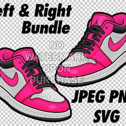 air jordan 1 low fierce pink in jpeg png svg digital sneaker art