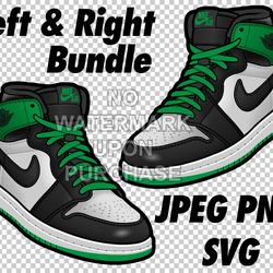 air jordan 1 lucky green in jpeg png svg digital sneaker art