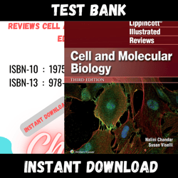 All Chapters Lippincott Illustrated Reviews Cell and Molecular Biology 3rd Edition Chandar Test bank