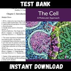 All Chapters The Cell A Molecular Approach 9th Edition Cooper Adams Test bank