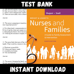 All Chapters Wright & Leahey's Nurses and Families A Guide to Family Assessment and Intervention 8th Edition Test bank