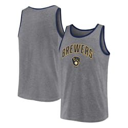 milwaukee brewers fanatics branded primary tank top - heather gray