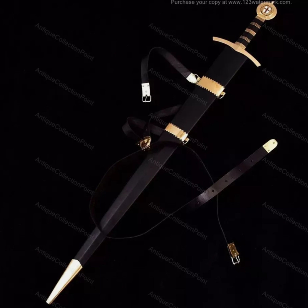 Custom Carbon Steel Sword Blade Greek Swords Hunting Camping W Handmade Scabbard 3