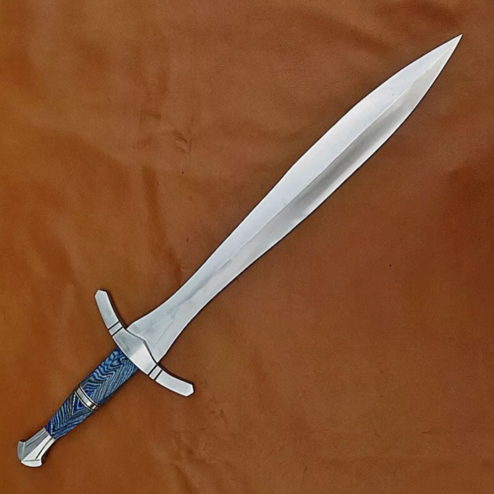 Custom Handmade Carbon Steel Blade Celtic Leaf Sword  Hunting Sword Camping 1