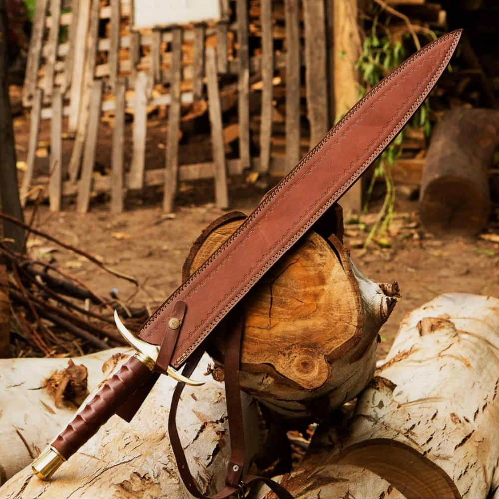 Damascus Viking Sword Custom Hand Real Damascus Steel Long Battle Ready Sword 5