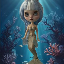 Blythe mermaid doll
