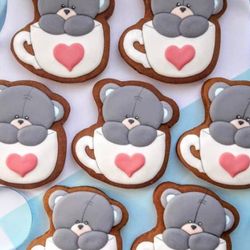 teddy bear cookie cutters valentine's day custom stamp for cake topper decor cookies polimer clay silicone mold