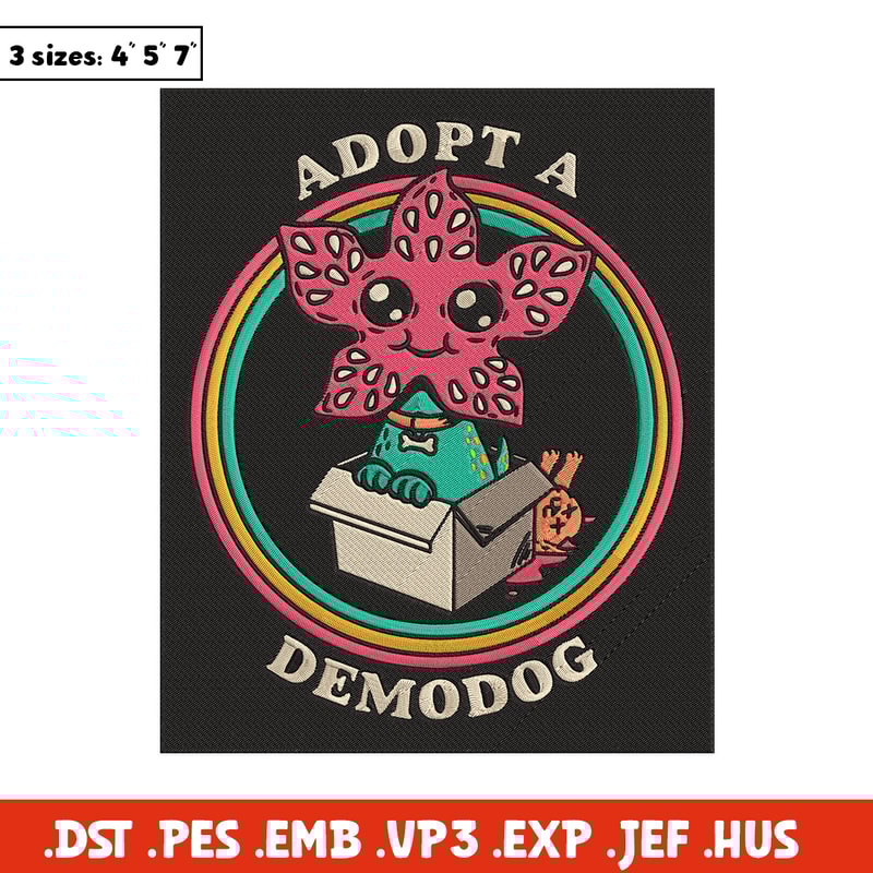Adpot a demodog Embroidery Design, Demodog Embroidery, Embroidery File, Anime Embroidery, Anime shirt, Digital download.jpg