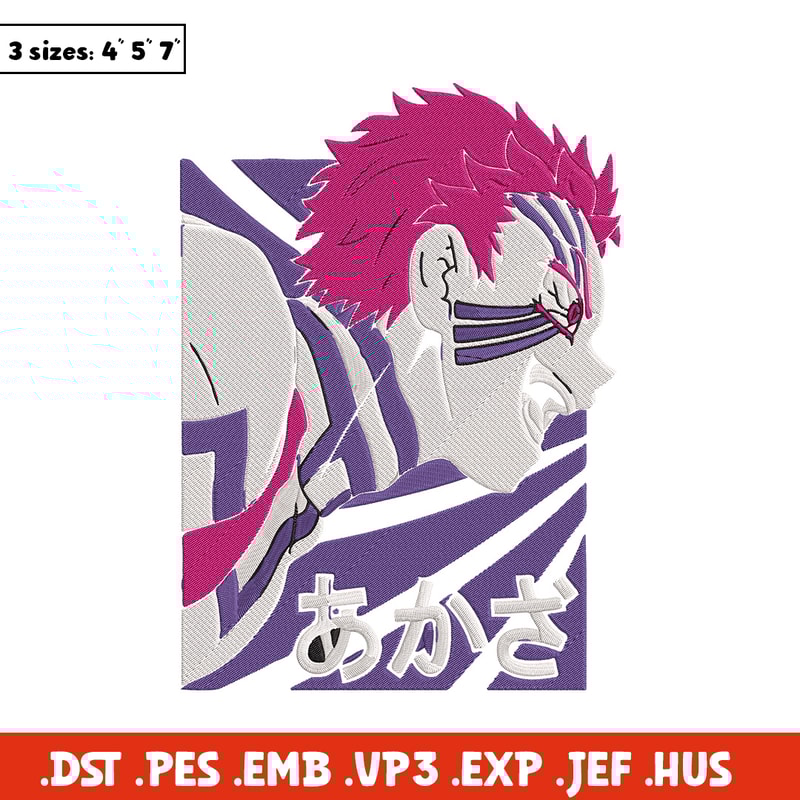 Akaza poster Embroidery Design, Demon slayer Embroidery, Embroidery File, Anime Embroidery, Digital download..jpg