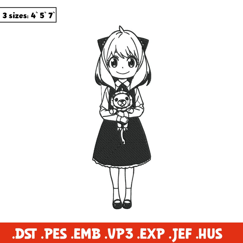 Anya Forger Embroidery Design, Spy x family Embroidery, Embroidery File, Anime Embroidery, Anime shirt,Digital download.jpg