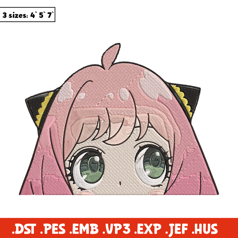 Anya Peek Embroidery Design, Spy x family Embroidery, Embroidery File, Anime Embroidery, Anime shirt, Digital download..jpg