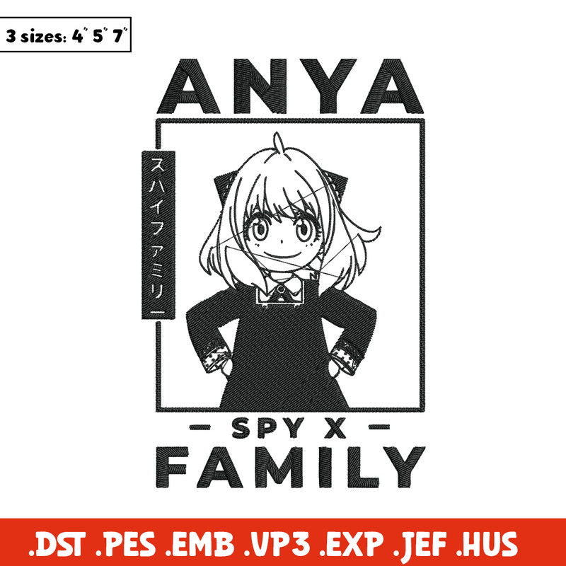 Anya poster Embroidery Design, Spy x family Embroidery, Embroidery File, Anime Embroidery, Anime shirt, Digital download.jpg