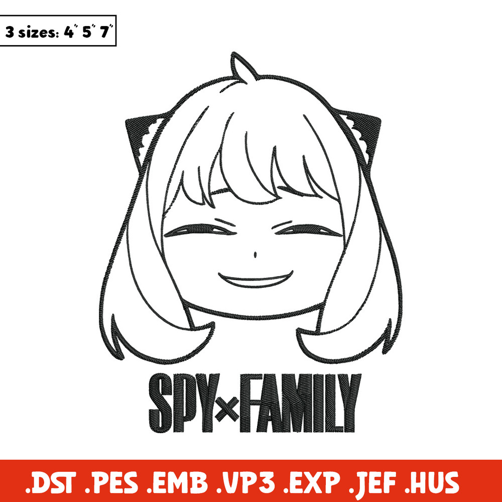 Anya smile Embroidery Design, Spy x family Embroidery, Embroidery File, Anime Embroidery, Anime shirt,Digital download.jpg
