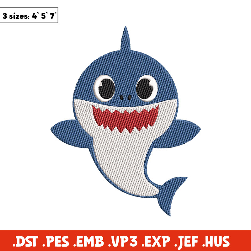 Baby Shark Embroidery Design, Shark Embroidery, Embroidery File, Embroidery design, Digital download..jpg