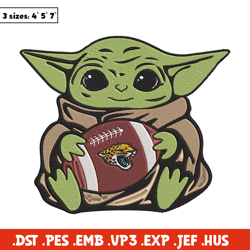 Baby Yoda Jacksonville Jaguars embroidery design, Jacksonville Jaguars embroidery, NFL embroidery, sport embroidery.
