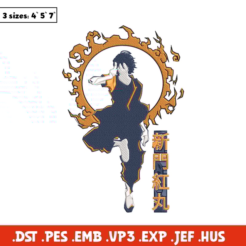 Benimaru Embroidery Design, Enen no Shouboutai Embroidery,Embroidery File,Anime Embroidery,Anime shirt,Digital download..jpg