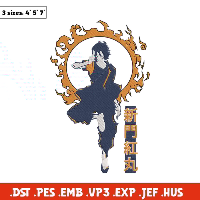 Benimaru Embroidery Design, Enen no Shouboutai Embroidery,Embroidery File,Anime Embroidery,Anime shirt,Digital download.jpg