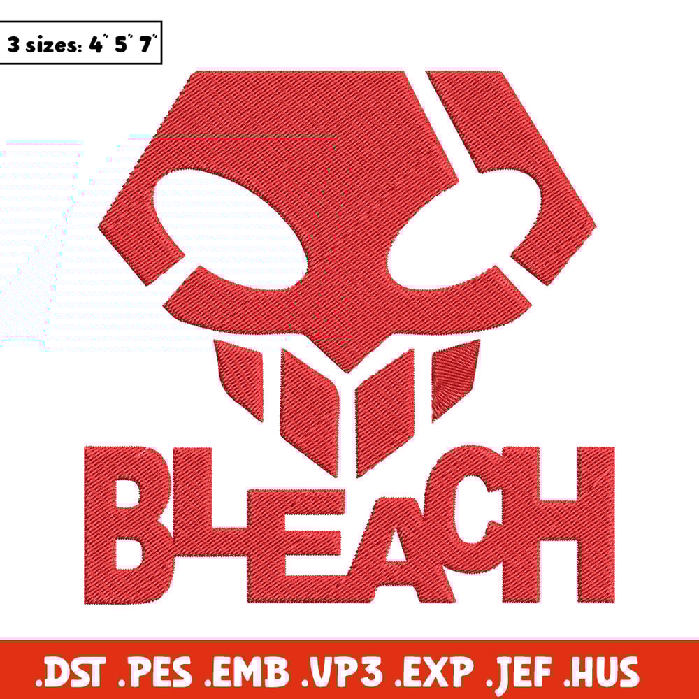 Bleach logo Embroidery Design, Bleach Embroidery, Embroidery File, Anime Embroidery, Anime shirt, Digital download.jpg