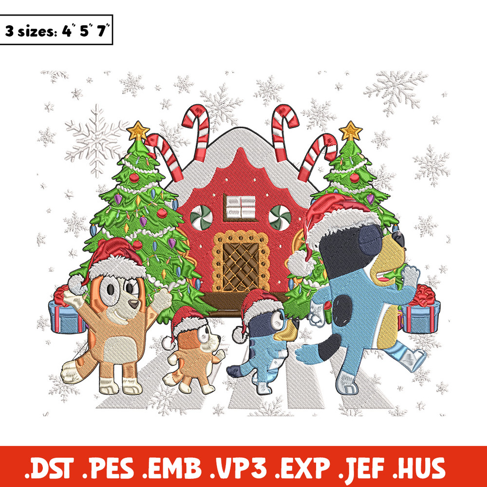 Bluey family Embroidery Design,Bluey Embroidery, Embroidery File, Chrismas Embroidery, Anime shirt, Digital download.jpg