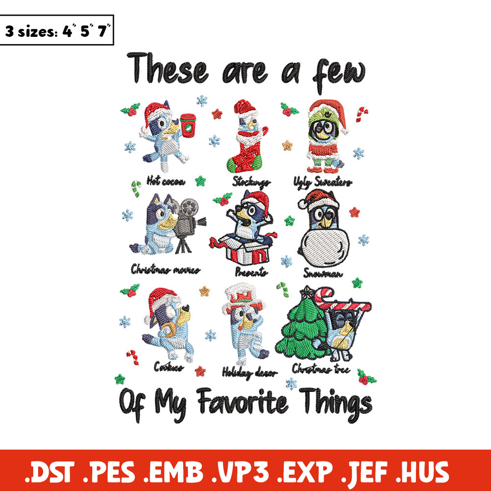 Bluey sticker Embroidery Design, Bluey Embroidery, Embroidery File, Chrismas Embroidery, Anime shirt, Digital download.jpg