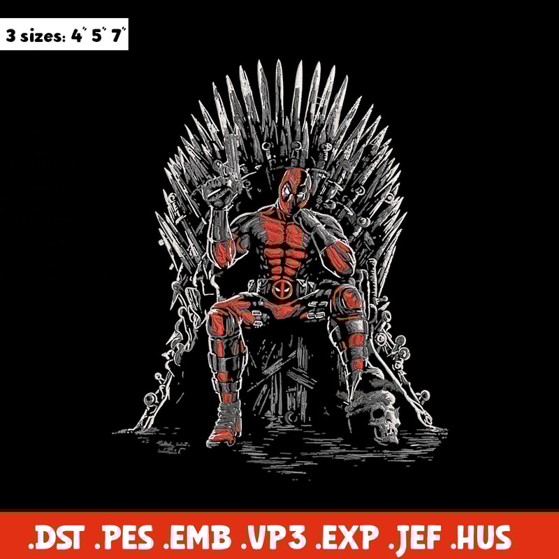 Deadpool king Embroidery Design, Deadpool Embroidery, Embroidery File, Anime Embroidery, Anime shirt, Digital download.jpg